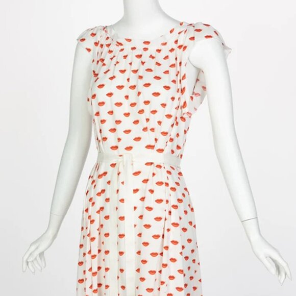 2012 Prada Lips Print Crepe Dress - Picture 1 of 11